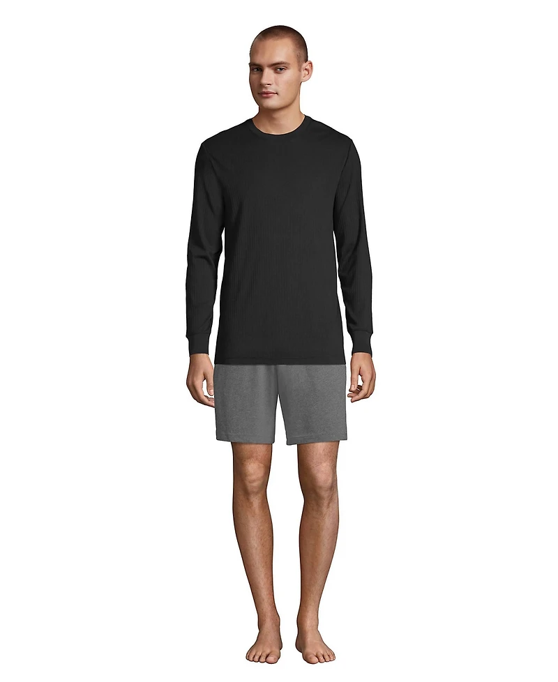 Lands' End Men's Knit Rib Crewneck Pajama Shirt