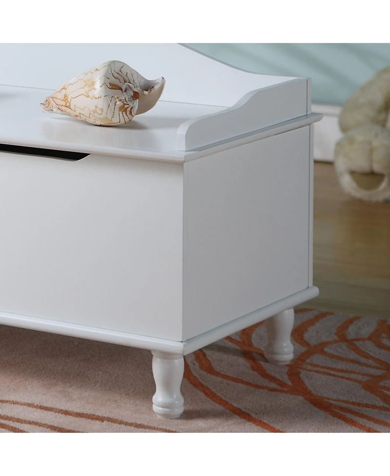 Kings Brand Furniture Applegate White Storage Bench Toy Chest