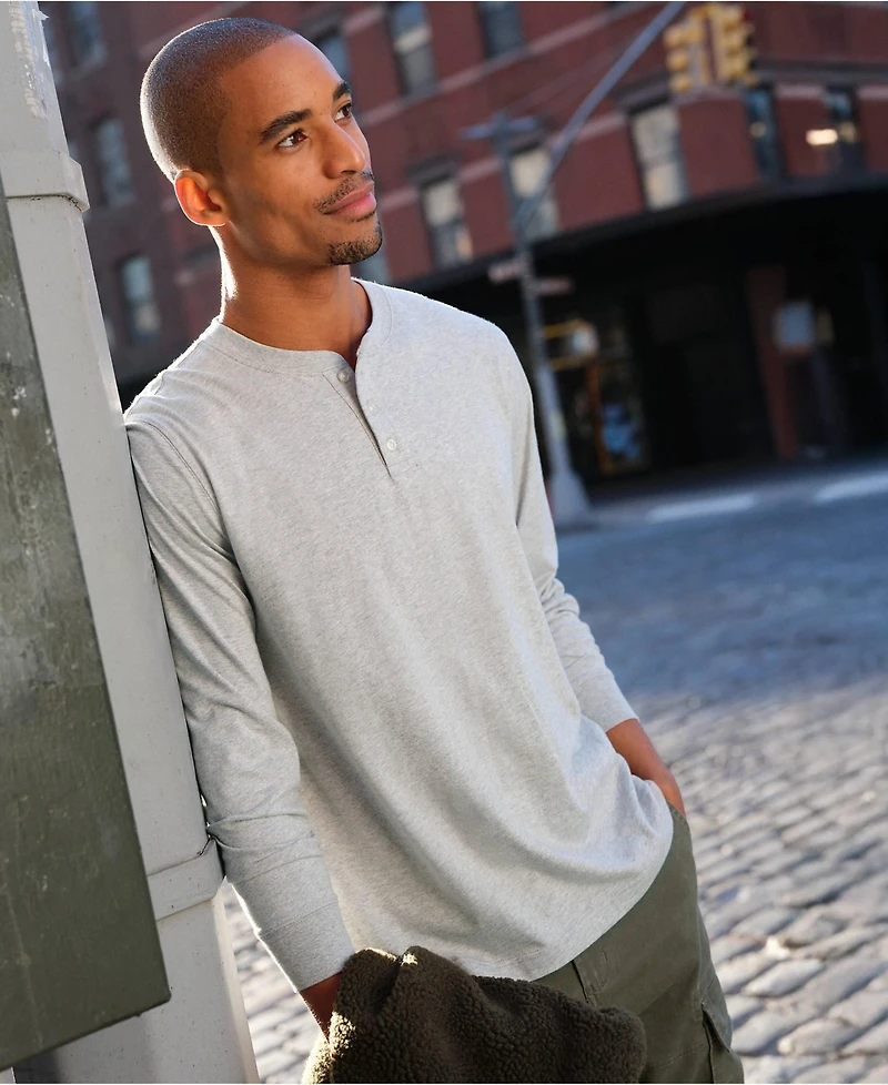 Lands' End Men's Tall Super-t Long Sleeve Henley Shirt