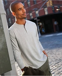 Lands' End Men's Tall Super-t Long Sleeve Henley Shirt