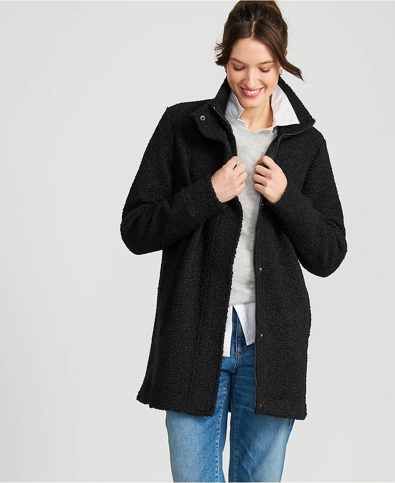 Lands' End Women's Boucle Fleece Coat