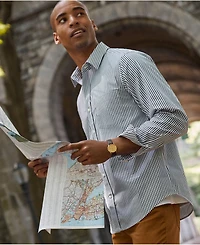 Lands' End Men's Traditional Fit Long Sleeve Travel Kit Shirt