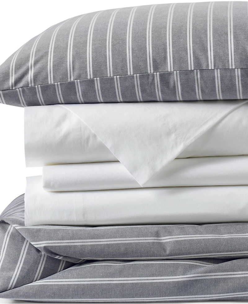 Lands' End Oxford Yarn Dyed Cotton Reversible Duvet Cover