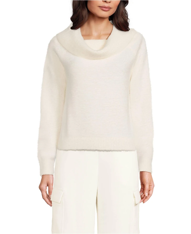 Lands' End Women's Eyelash Off Shoulder Sweater