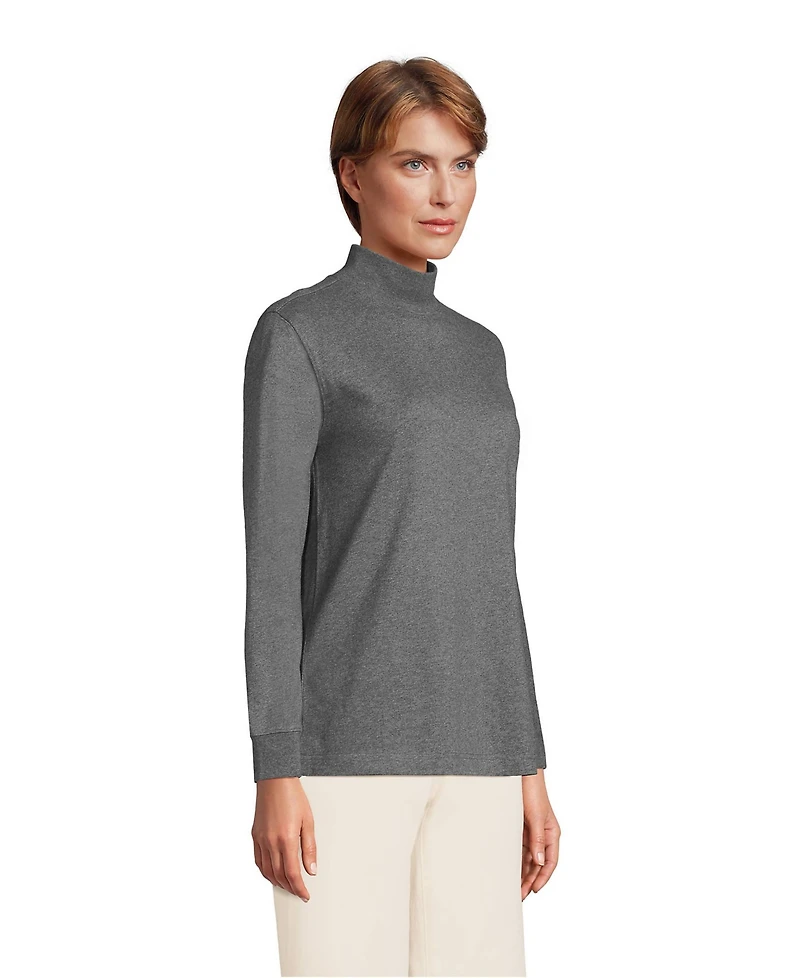 Lands' End Women's Long Sleeve Super T Mock Tee