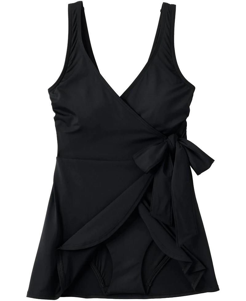Lands' End Women's Side Tie Mini Swim Dress Swimsuit