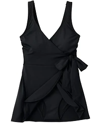 Lands' End Women's Side Tie Mini Swim Dress Swimsuit