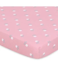 The Peanutshell Pack n Play, Mini Crib, Portable Crib or Fitted Playard Sheets for Baby Girl, Pink Roses and Ditsy Floral, 3 Pack Set