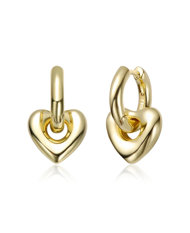 Rachel Glauber 14K Gold Plated Heart Earrings