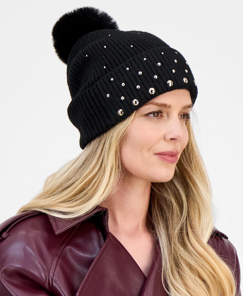 I.n.c. International Concepts Solid Studded Beanie, Macy's Exclusive
