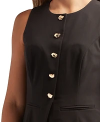 Bcx Juniors Round-Neck Tropical Button-Up Top