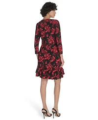 Tommy Hilfiger Women's 3/4-Sleeve Ruffle Hem Dress