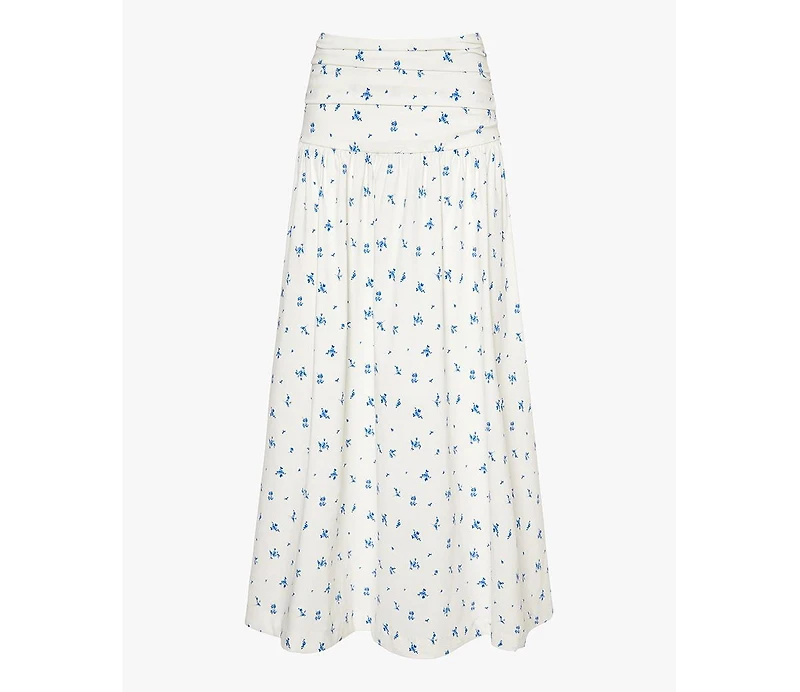 WeWoreWhat Women's Ruched Waist Midi Skirt