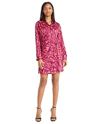 Donna Morgan Women's Printed Tie-Waist Shirtdress