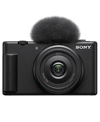 Sony Zv-1F Vlogging Camera (Black) Bundle with 3-in-1 Wireless Lavalier Mic for 2 People, Hardshell Case & 32GB Sd Card /u2013 Content Creator Kit for