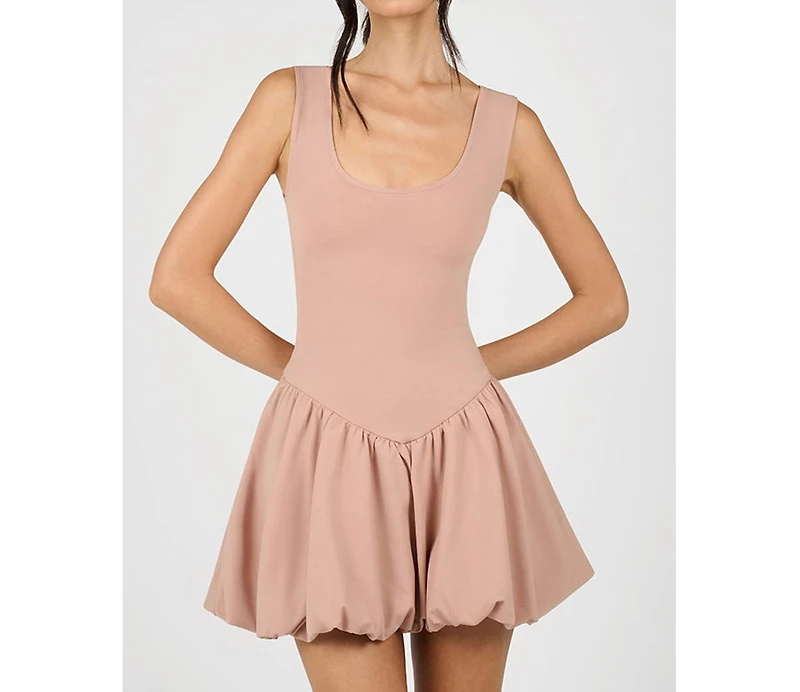 WeWoreWhat Women's Deep V Waist Bubble Dress