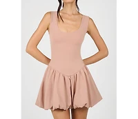 WeWoreWhat Women's Deep V Waist Bubble Dress