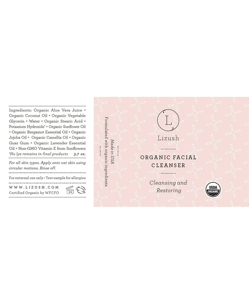 Lizush Pure Lavender Facial Cleanser, 4 fl oz.