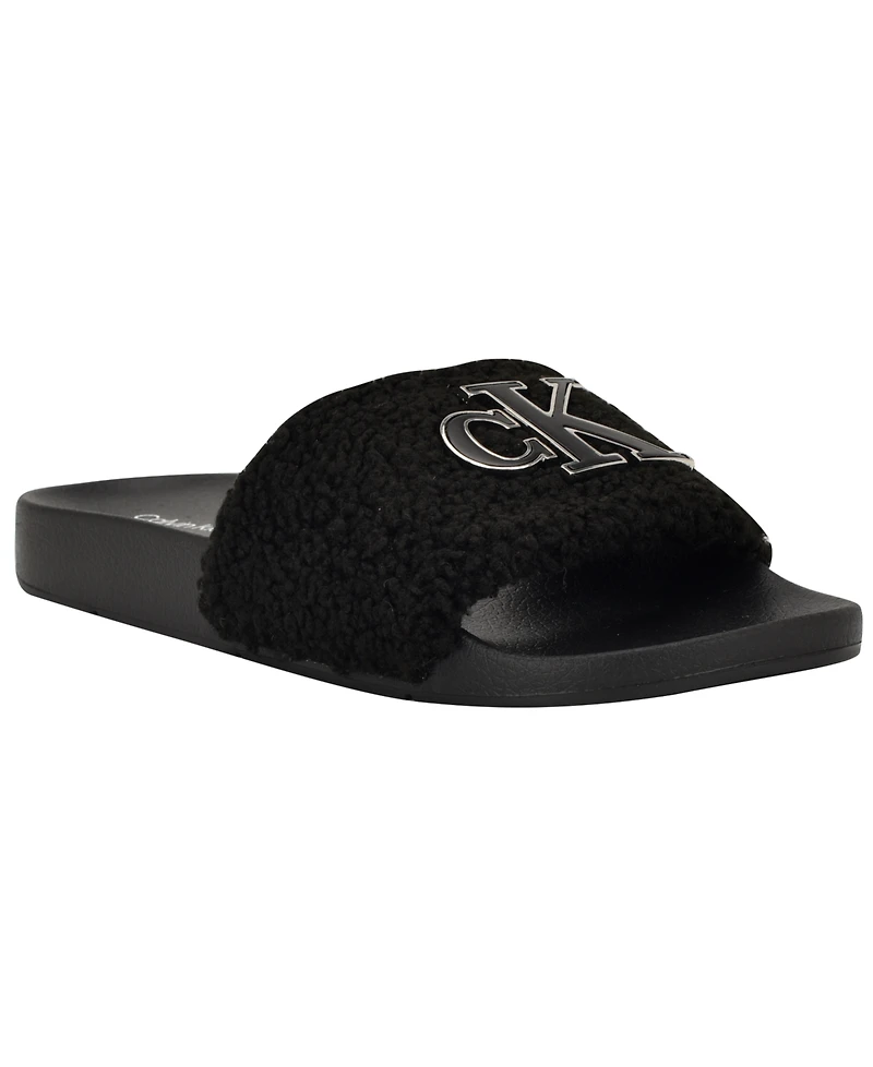 Calvin Klein Women's Ahva Cozy Slip-On Pool Slides