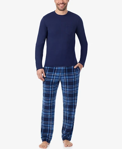 Cuddl Duds Men's Cabin Fleece Long Sleeve Pajama Set