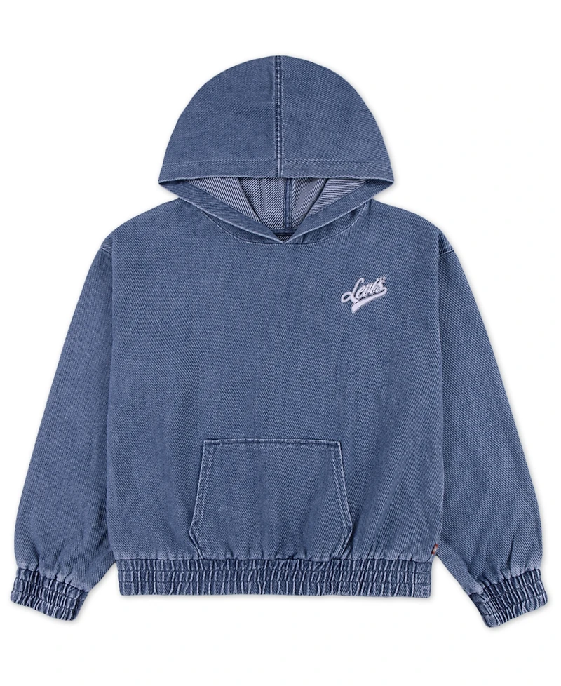 Levi's Big Girls Pullover Kangaroo Pocket Denim Hoodie
