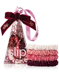 Slip 4-Pc. Pure Silk Candy Cane Skinny Scrunchies Set