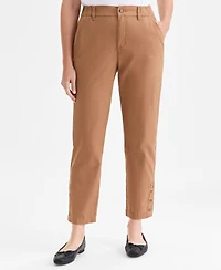 Style & Co Women's High-Rise Button-Hem Straight-Leg Pants, Macy's Exclusive