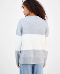 Hippie Rose Juniors' Oversized Stripe Long-Sleeve Sweater