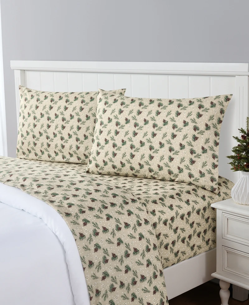 Sanders Holiday Printed Microfiber 3-Pc. Sheet Set, Twin