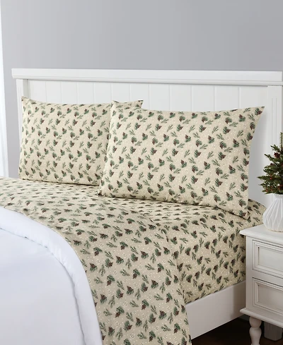 Sanders Holiday Printed Microfiber 3-Pc. Sheet Set, Twin