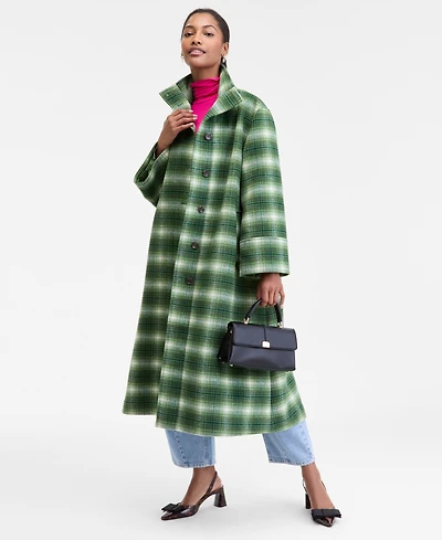On 34th Women's Plaid Oversized Coat, Macy's Exclusive