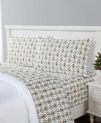 Sanders Holiday Printed Microfiber 3-Pc. Sheet Set, Twin