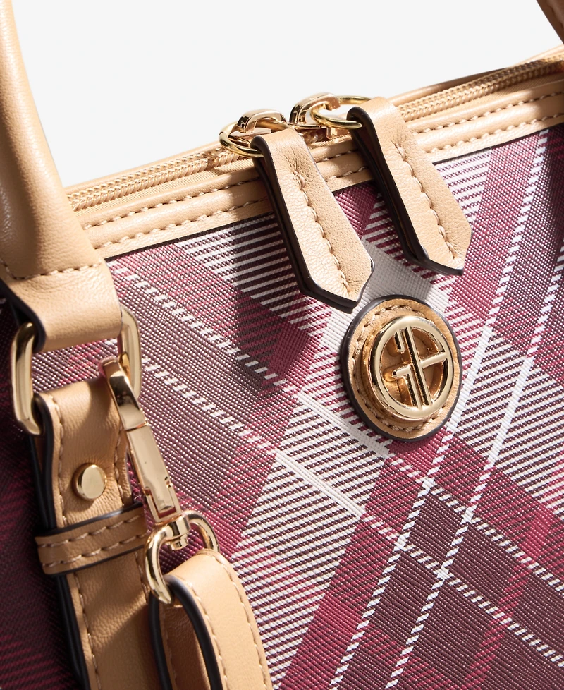 Giani Bernini Plaid Dome Satchel Bag, Macy's Exclusive