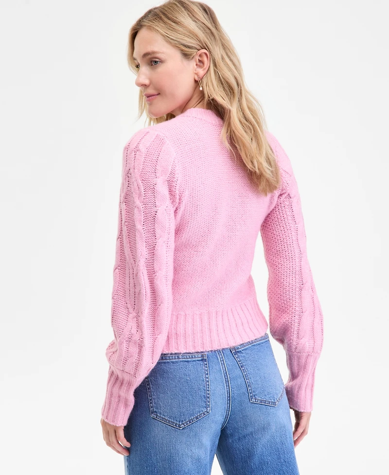 On 34th Women's Chunky Cable-Knit Cardigan, Macy's Exclusive
