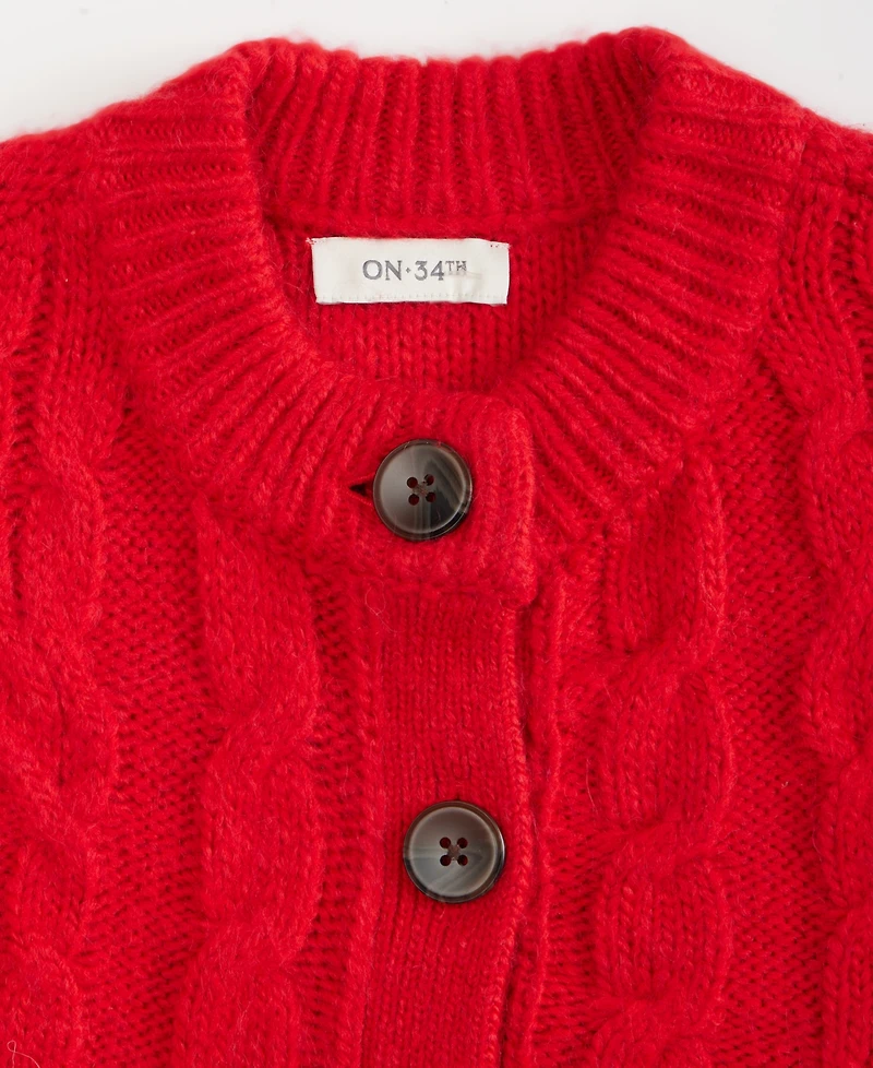 On 34th Women's Chunky Cable-Knit Cardigan, Macy's Exclusive