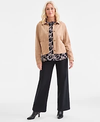 Style & Co Women's Faux-Suede Button-Front Jacket, Macy's Exclusive