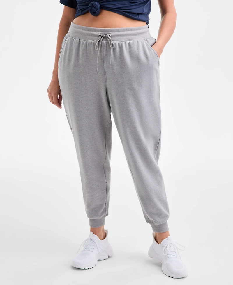 Id Ideology Plus Relaxed High-Rise Fleece Joggers, Macy's Exclusive
