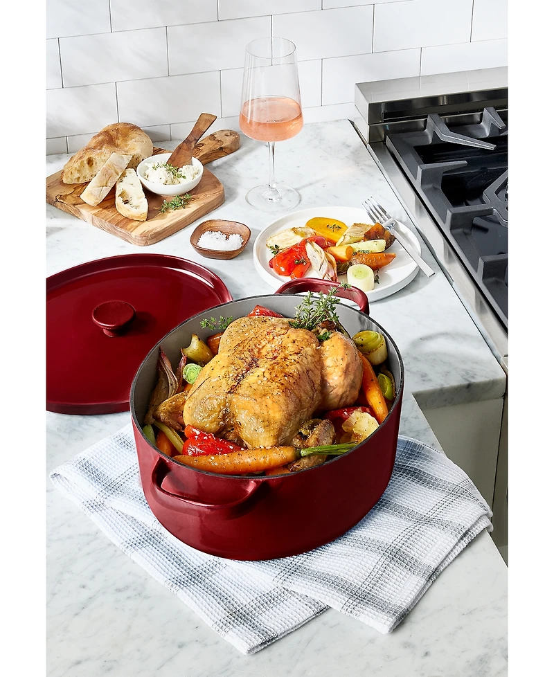 The Cellar Enameled Cast Iron 7-Qt. Dutch Oven Red, Macy's Exclusive