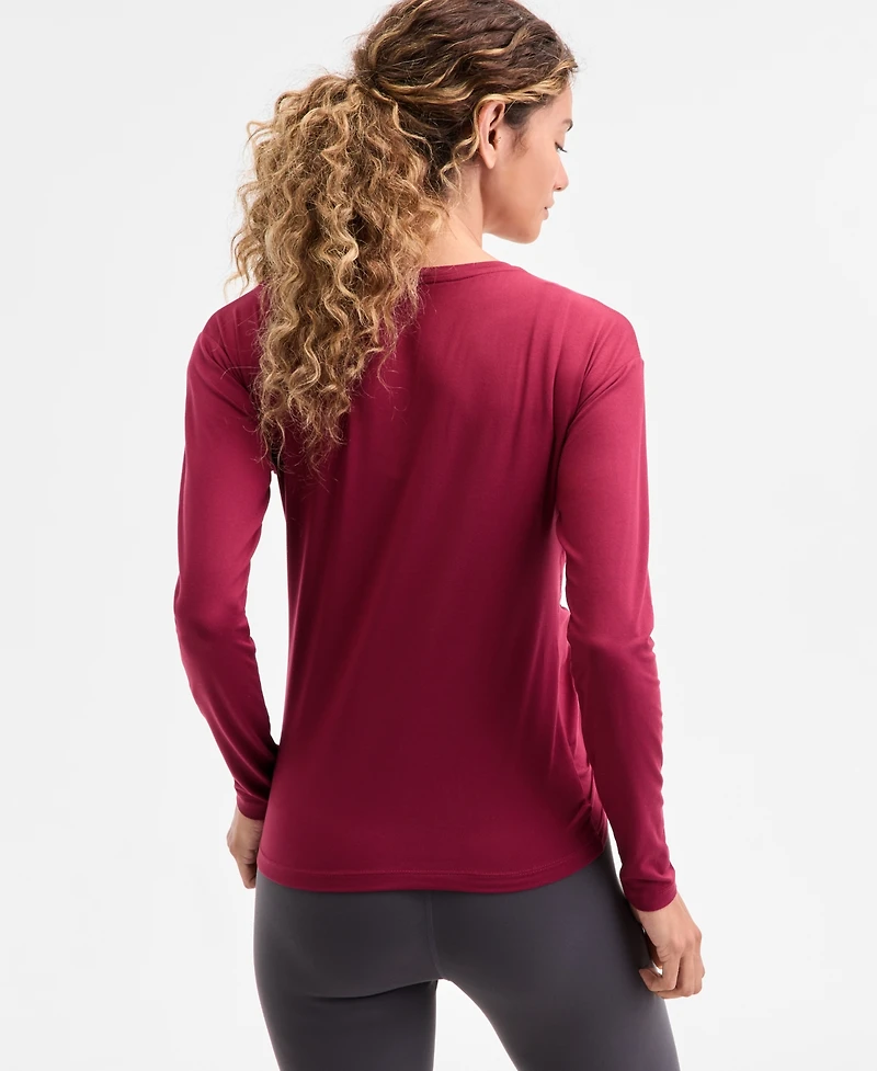 Id Ideology Women's Relaxed Side-Ruched Top, Macy's Exclusive