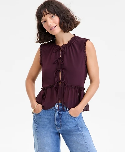 On 34th Women's Tie-Front Peplum Tank, Macy's Exclusive