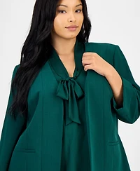 Kasper Plus 3/4-Sleeve Open-Front Blazer