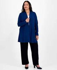 Anne Klein Plus Monteray Open-Front Cardigan