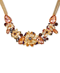 Guess Gold-Tone Floral Jewel Statement Necklace