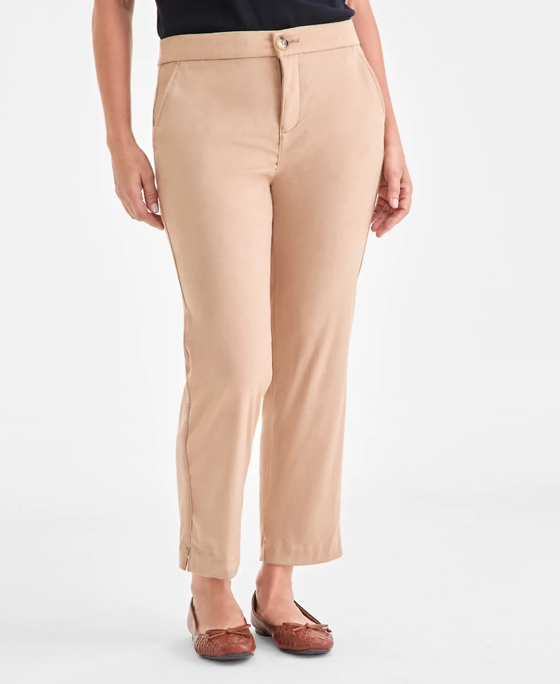 Style & Co Women's Faux-Suede Straight Leg Pants, Macy's Exclusive