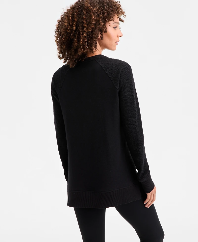 Id Ideology Women's Relaxed French Terry Crewneck Tunic, Macy's Exclusive