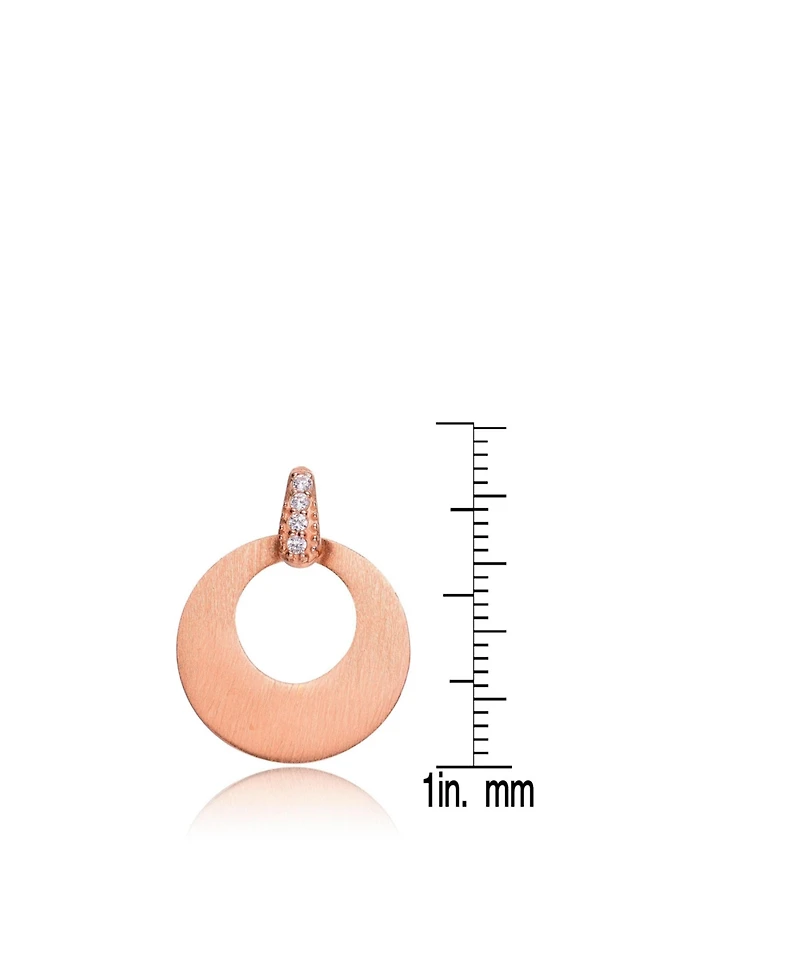 Genevive Sterling Silver Cubic Zirconia Circle Short Drop Earrings
