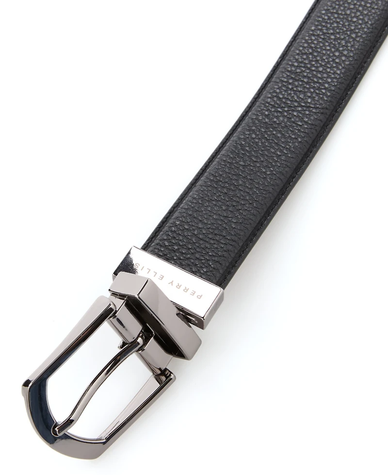 Perry Ellis Portfolio Men's Pebble Reversible Leather Dress Belt