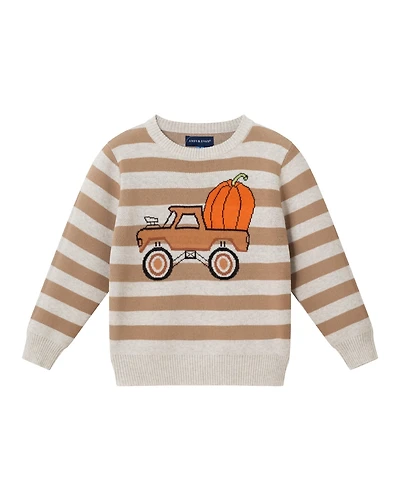 Andy & Evan Toddler/Chile Boys Fall Striped Sweater with Truck