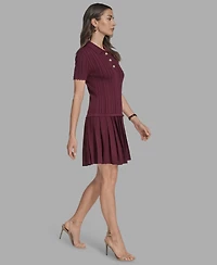 Bcbg Women's Drop-Waist Pleated-Skirt Mini Dress