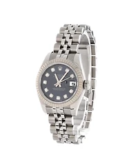 Pre-Owned Rolex Oyster Perpetual Datejust Automatic Watch in Stainless Steel and White Gold with Diamond Markers 26mm